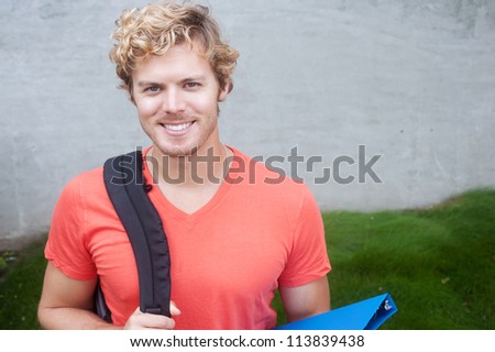 portrait of a college student on campus