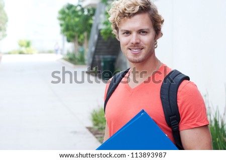 portrait of a college student on campus