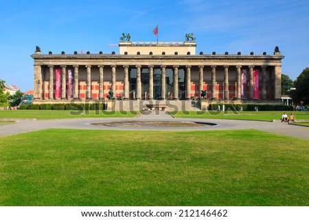 BERLIN - AUG 7: Altes Museum (Old Museum) in Museum Island Berlin, Germany on Aug 7, 2014 - The Altes Museum is one of several internationally renowned museums on Museum Island in Berlin