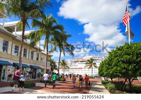 KEY WEST FEBRUARY 18: City center. Feb 18, 2014 in Key West, Florida ,USA: Key West  is a popular tourist destination in Florida US.