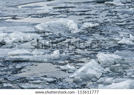river with broken ice