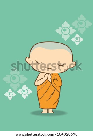 Cartoon Thai Monk Cartoon Thai Monk