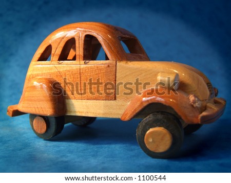 Toy car made of wood