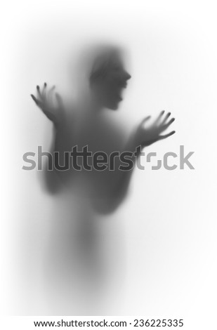 Human face silhouette shouting