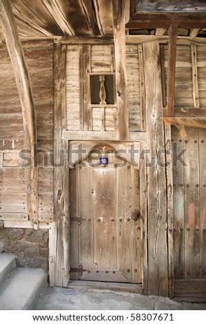 Ancient medieval house door