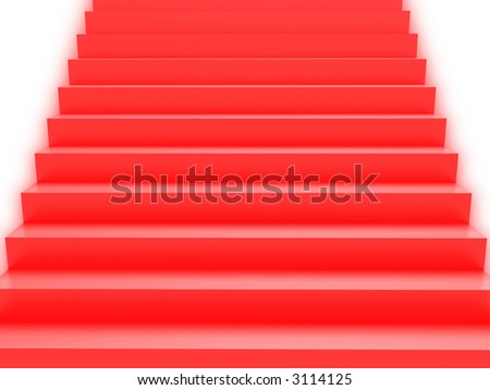 Soft color red stairs