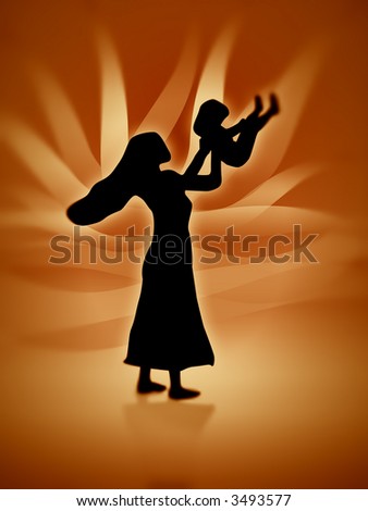 Mom and kid illustration