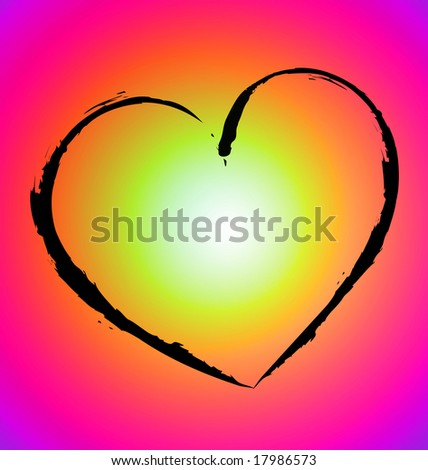 Heart sketch with warm gradient