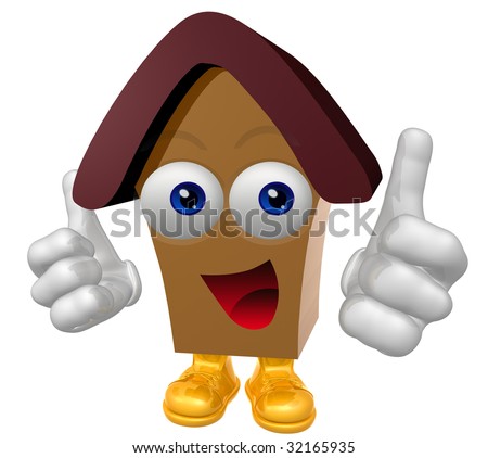 Happy house mascot character illustration - stock-photo-happy-house-mascot-character-illustration-32165935