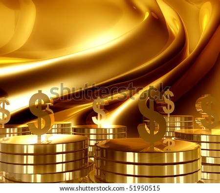gold dollar icon. stock photo : Gold and Dollar