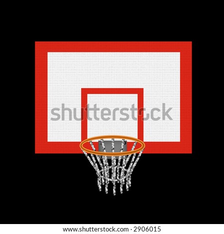 The isolated image of a basketball basket and board