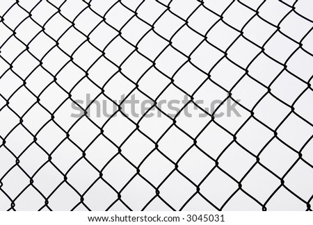 Fencing from an iron grid on a white background