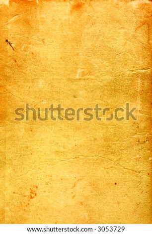 Sheet of the old paper which has turned yellow from time. The picture is convenient for drawing on it of the text or images.