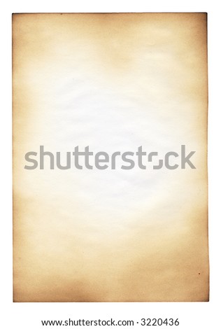Sheet of the old paper which has visited on fire. The paper is specially prepared for the further correction. It is convenient to put on it the text or a picture.