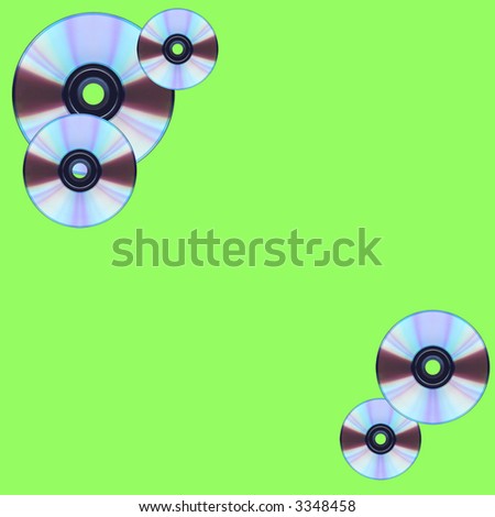 Background on a musical or computer theme with use of compact discs