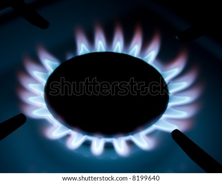 Burning gas in kitchen