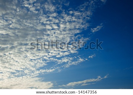 The photo of the summer sky in evening is specially made for use on a back background or as a layer in a collage