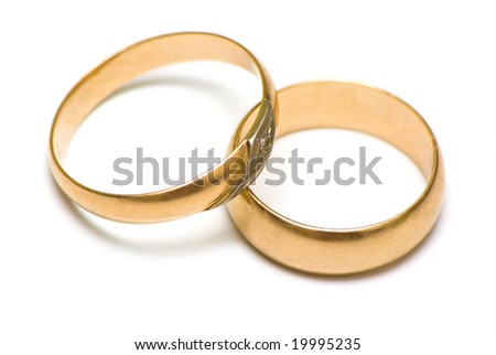 Pair wedding rings on white. The traditional attribute symbolizing ...