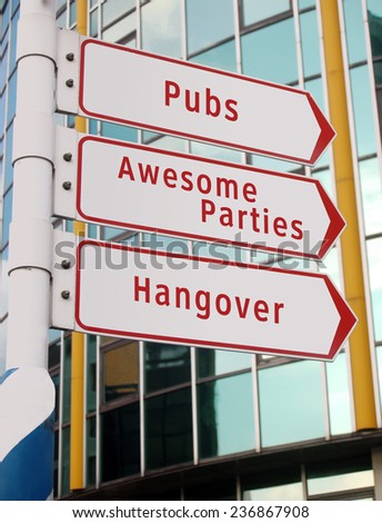 pubs and parties sign