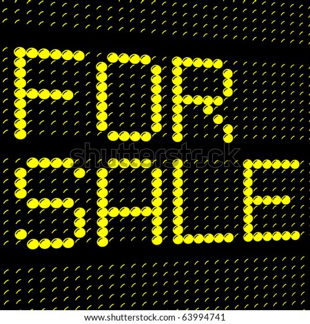 electronic sign for sale made of yellow glowing letters