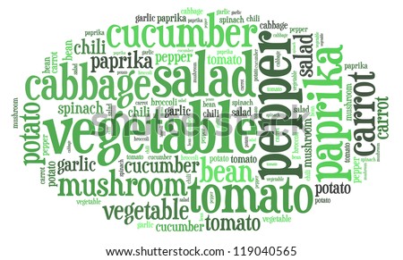 vegetable info-text cloud