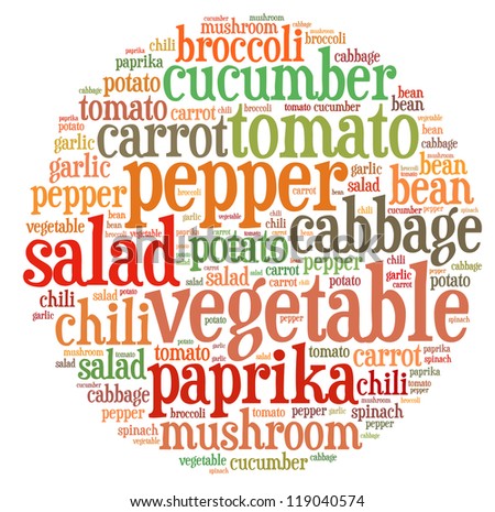 vegetable info-text cloud
