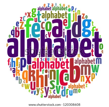 alphabet text cloud A to Z