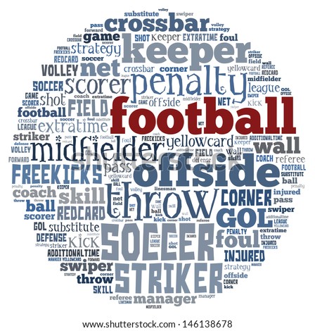 word of football text cloud