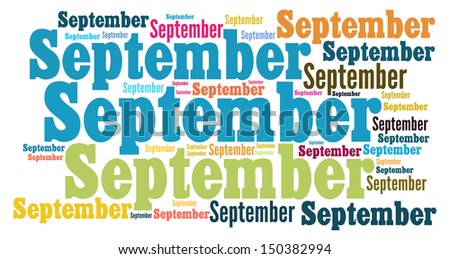 September text cloud on white background