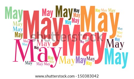 May text cloud on white background
