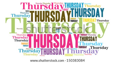 Thursday colour text cloud style