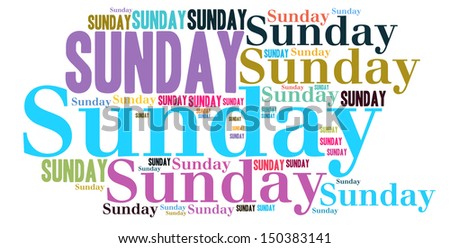 Sunday colour text cloud style