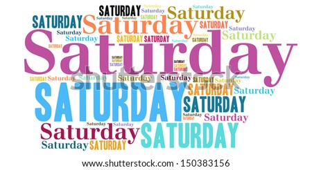Saturday colour text cloud style