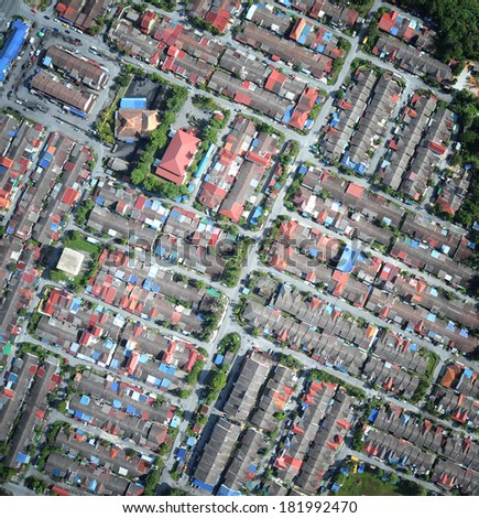compact neighborhood aerial view