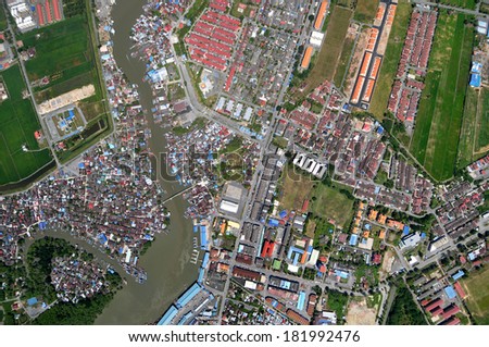 compact neighborhood aerial view