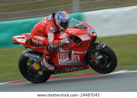 SEPANG, MALAYSIA, February 5, 2009: Nicky Hayden was speeding his machine during motor testing session at Sepang Circuit Malaysia.
