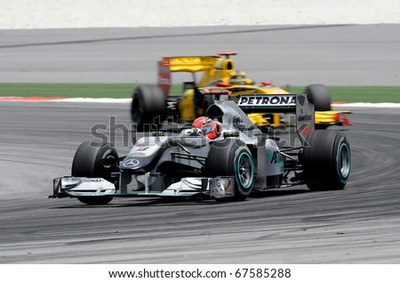 stock photo SEPANG MALAYSIA APRIL 2 Petronas Mercedes Racing Team