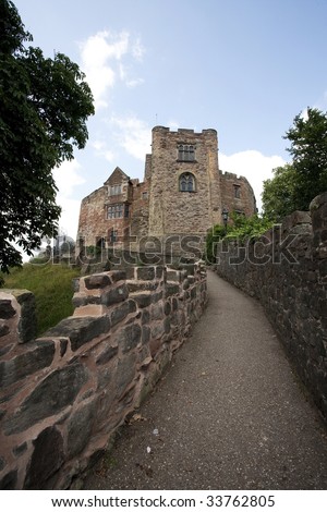 footpath up to old English castle in Tamworth