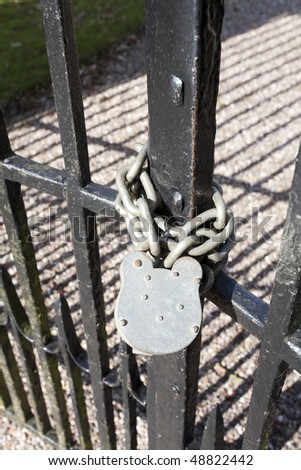 padlock and chain securing locked gates