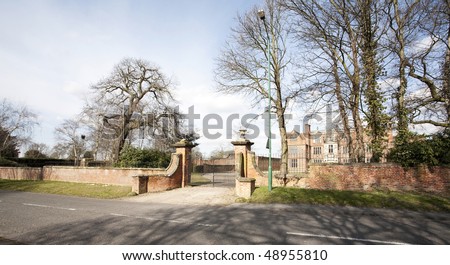 entrance to old English mansion house
