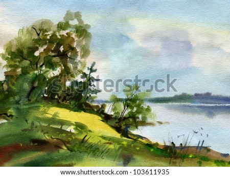 Landscape. Watercolor.