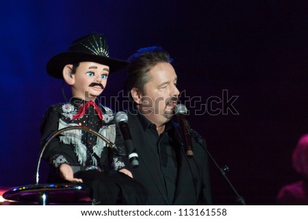 LINCOLN, CA - SEPT 15: AMG winner Terry Fator performs with Walter at Thunder Valley Casino Resort in Lincoln, California on September 15th, 2012