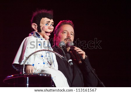 LINCOLN, CA - SEPT 15: AMG winner Terry Fator performs with Maynard at Thunder Valley Casino Resort in Lincoln, California on September 15th, 2012
