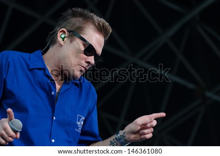 LINCOLN, CA  JULY 12: Mark McGrath of Sugar Ray performs in the Fun in the Sun Tour featuring Smash Mouth at Thunder Valley Casino Resort in Lincoln, California on July 12, 2013