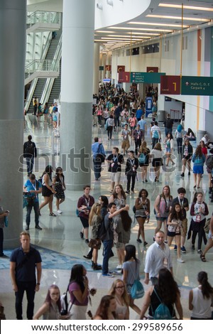 Anaheim, CA - June 23: The 6th annual VidCon conference for YouTube creators, industry experts and fans at the Anaheim Convention Center in Anaheim, California on June 23, 2015