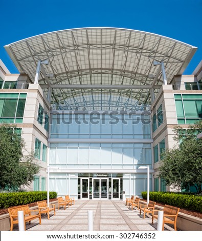 CUPERTINO, CA - AUGUST 1, 2015: Apple Inc Headquarters at One Infinite Loop located in Cupertino, California on August 1, 2015