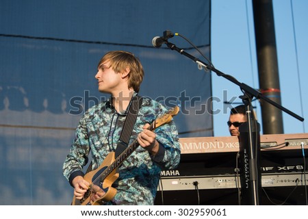 LINCOLN, CA - July 31: Eddie Money\'s son Dez Money performs with Eddie Money at Thunder Valley Casino Resort in in Lincoln, California on July 31, 2015