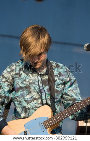 LINCOLN, CA - July 31: Eddie Money\'s son Dez Money performs with Eddie Money at Thunder Valley Casino Resort in in Lincoln, California on July 31, 2015