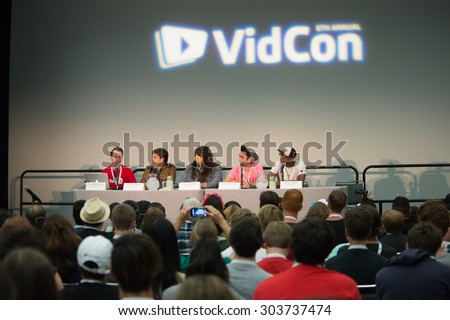 Anaheim, CA - June 23: The 6th annual VidCon conference for YouTube creators, industry experts and fans at the Anaheim Convention Center in Anaheim, California on June 23, 2015