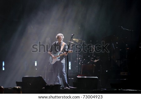 SACRAMENTO - MARCH 3: Eric Clapton performs on stage at Power Band Pavilion on March 3, 2011, in Sacramento, CA